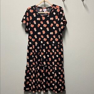 LulaRoe Ariel Floral Black Dress